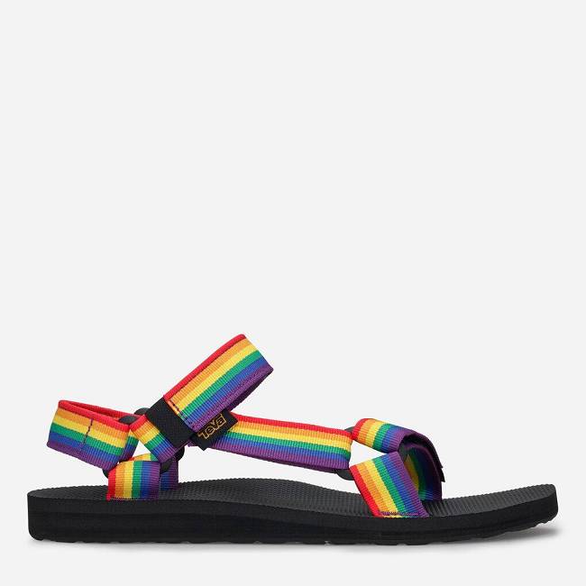 Teva Men's Original Universal Rainbow Pride Sandals 3925-168 Rainbow/Black Sale UK